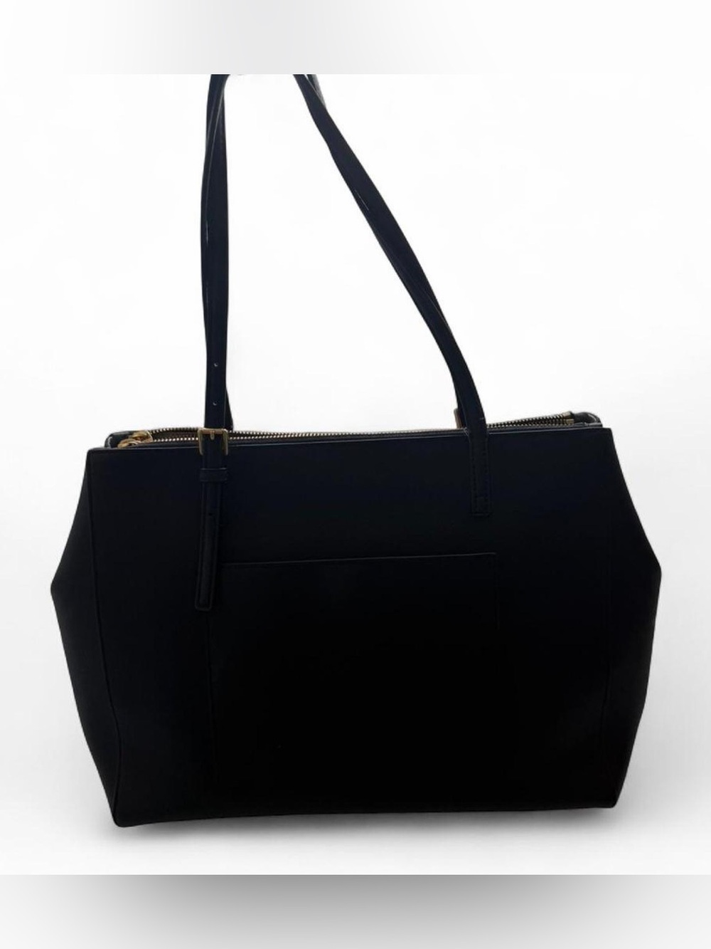 Tory Burch Emerson Black Leather Tote Gold Hardware Classic Preppy Work Bag - Picture 3 of 9